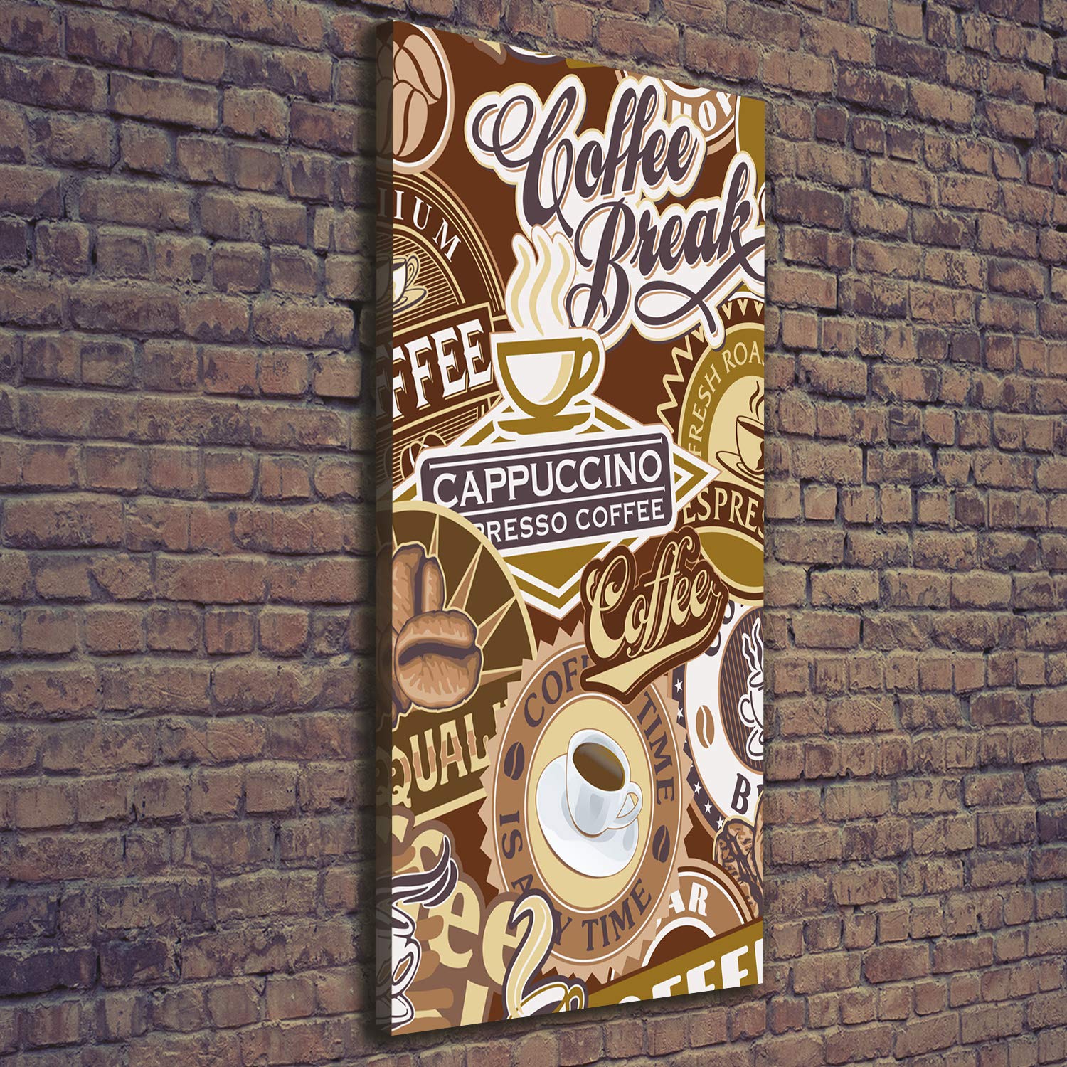 Tulup Cuadro en Lienzo - 50x125 - Pintura - impresión Decorativa para la Pared - Imagen Decorativa - Impresión de Lienzo - Proverbios - Marrón - Cafetería