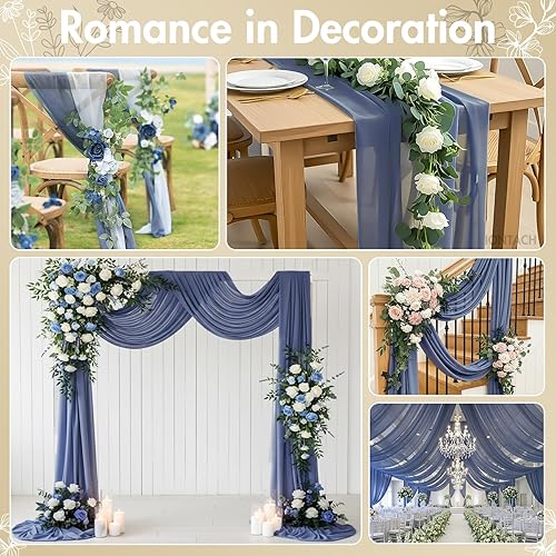 Miniatura 4 de The Yard - Tela de gasa de 60 pulgadas, tela transparente precortada para arco de boda, tela drapeada, decoración de fondo de fiesta, decoración de