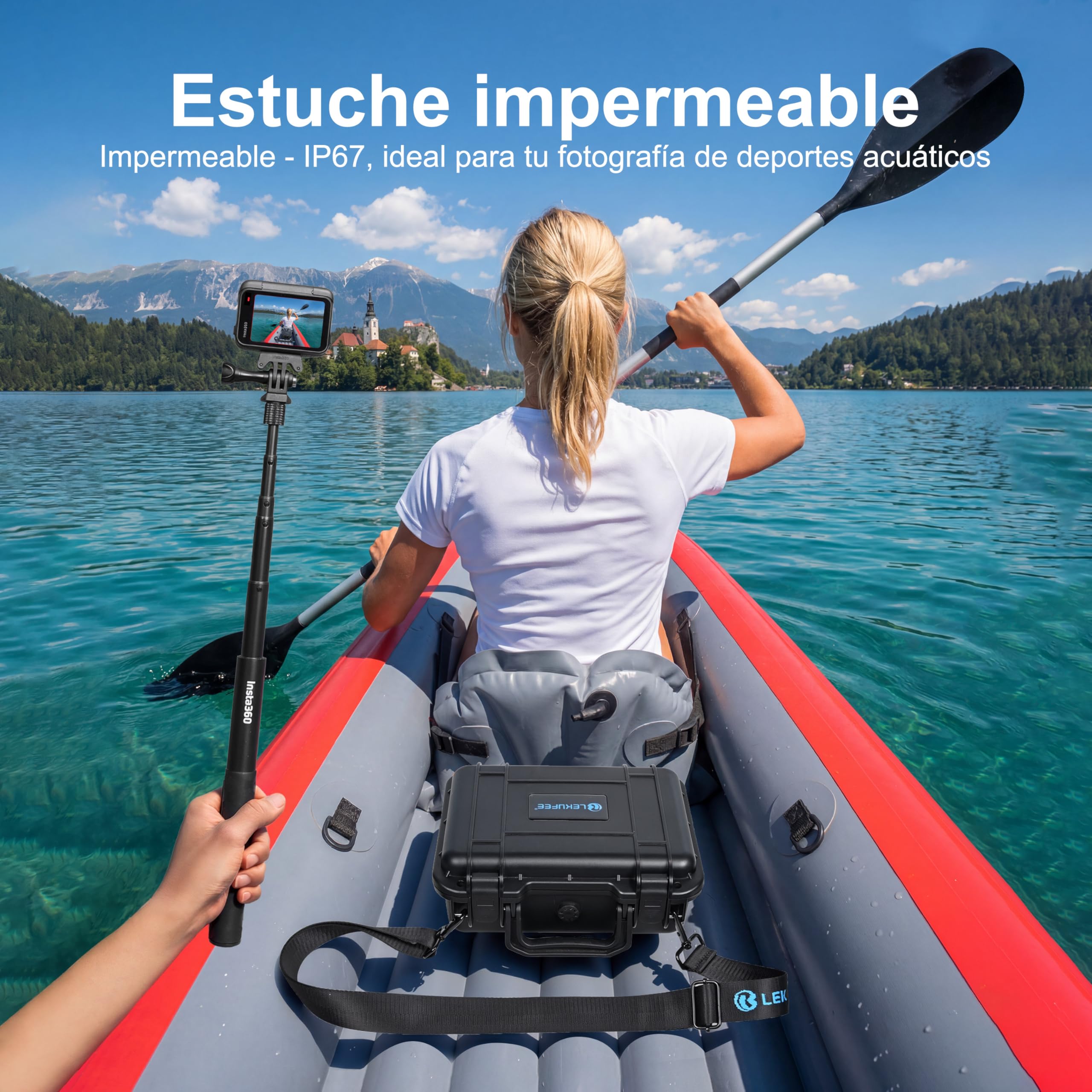 LEKUFEE Estuche Rígido Impermeable para Insta360 Ace Pro 2/Insta360 Ace Pro/Insta360 Ace cámara de acción en y Insta360 Ace Pro 2 Accesorios (Solo Maleta)