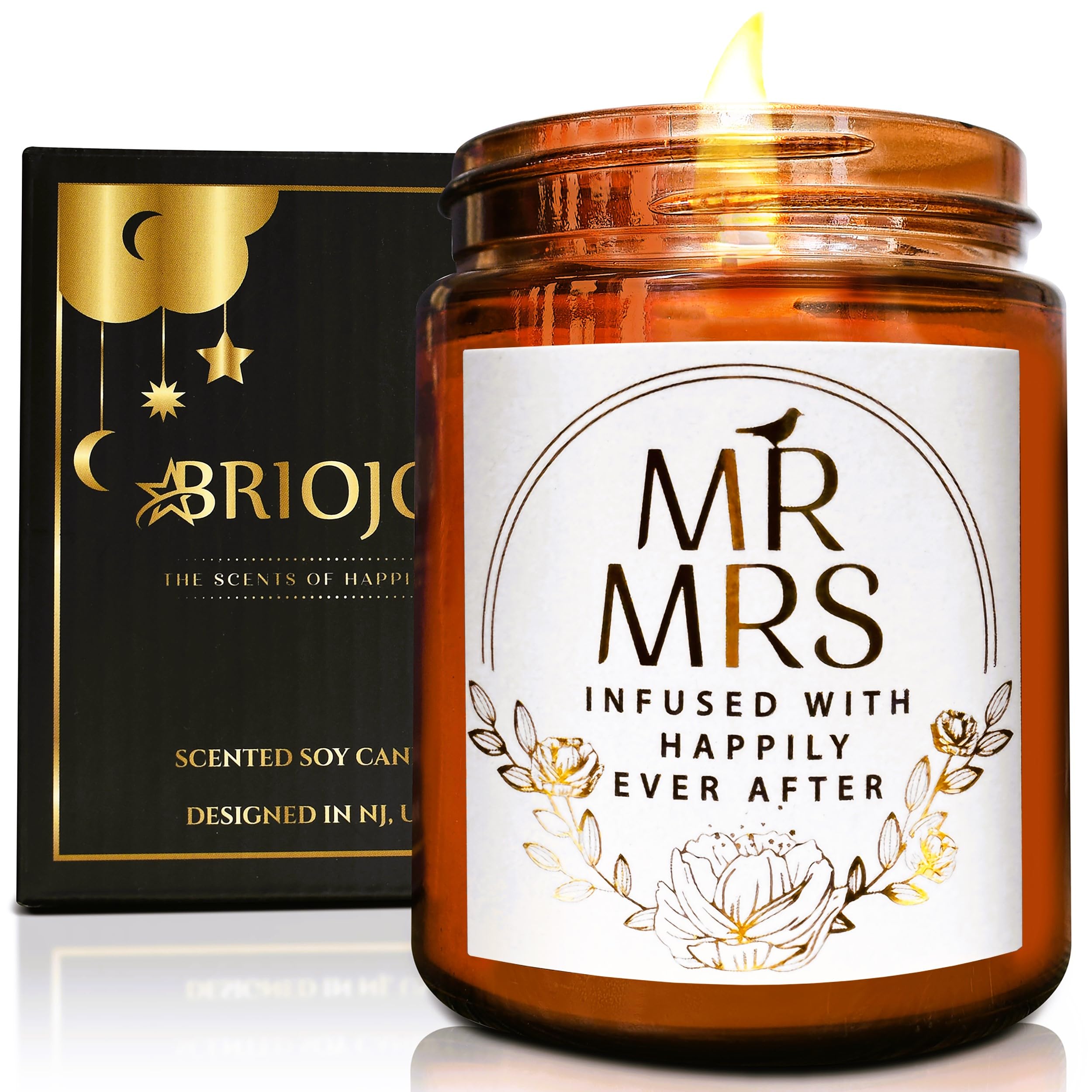 Wedding Gifts For Bride Groom Mr And Mrs Candle Happy Desertcart
