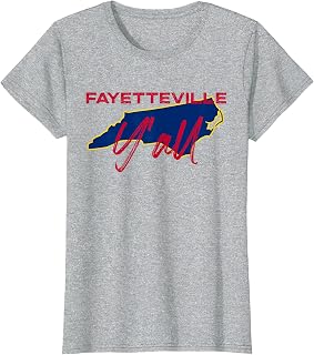Fayetteville North Carolina Y'all NC Pride State Map Cute T-Shirt