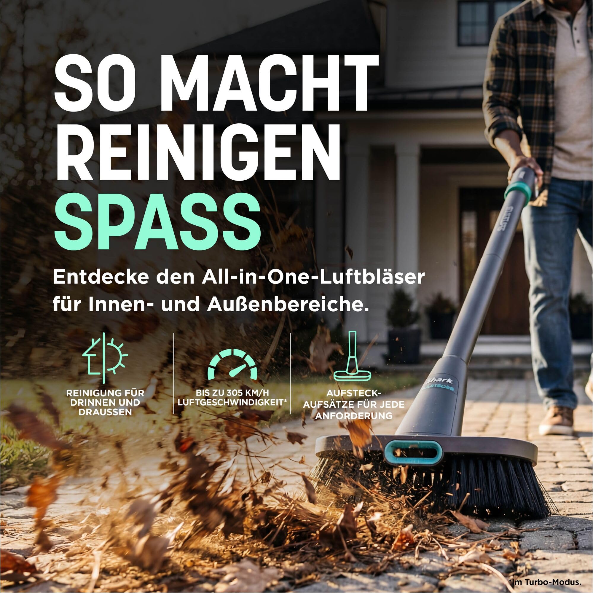 Shark BlastBoss Staubgebläse – Luftstrahlsystem mit BlastBroom, Anthrazit