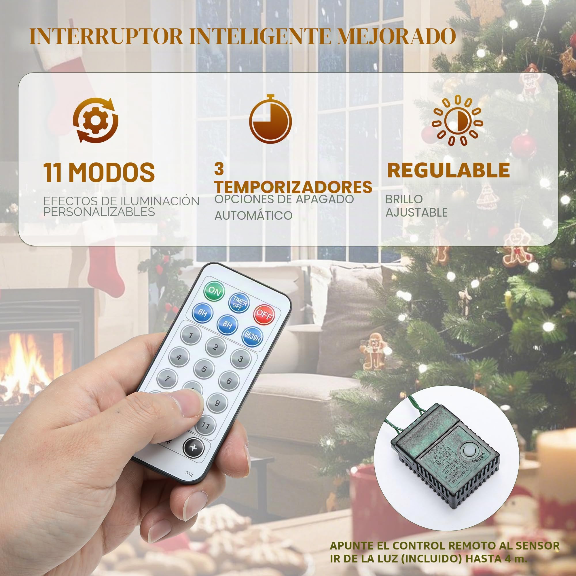 YITAHOME Árbol de Navidad Artificial de 140 cm, con Mando a Distancia, con Conos, Agujas y luz LED de Color Blanco cálido/Multicolor para salón y Oficina
