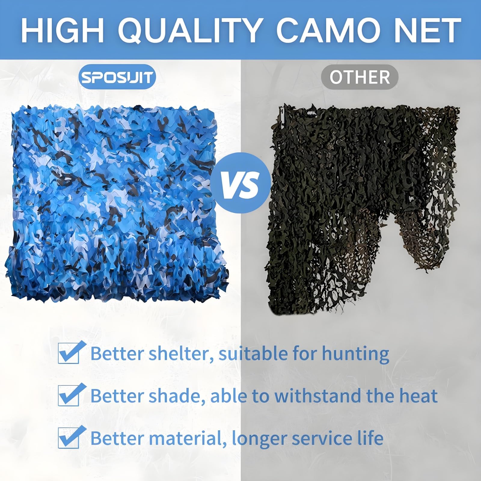 Generisch Tarnnetz Marine Camouflage Für Sichtschutz Outdoor 1.5x2m 2×3 3×3.5m 3×6m 4×4m 4×6m 4×7m 5×5m 1.5x20m Schattierungsnetz Camping Garten(2x13 M