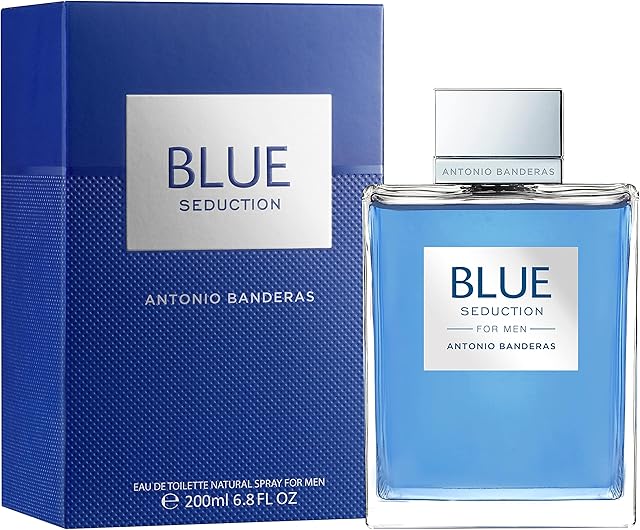 Antonio Banderas Perfumes - Blue Seduction - Eau de toilette for Men - Long Lasting - Fresh and Casual Fragance - Woody and Aquatic Notes - Ideal for Day Wear - 200 ml