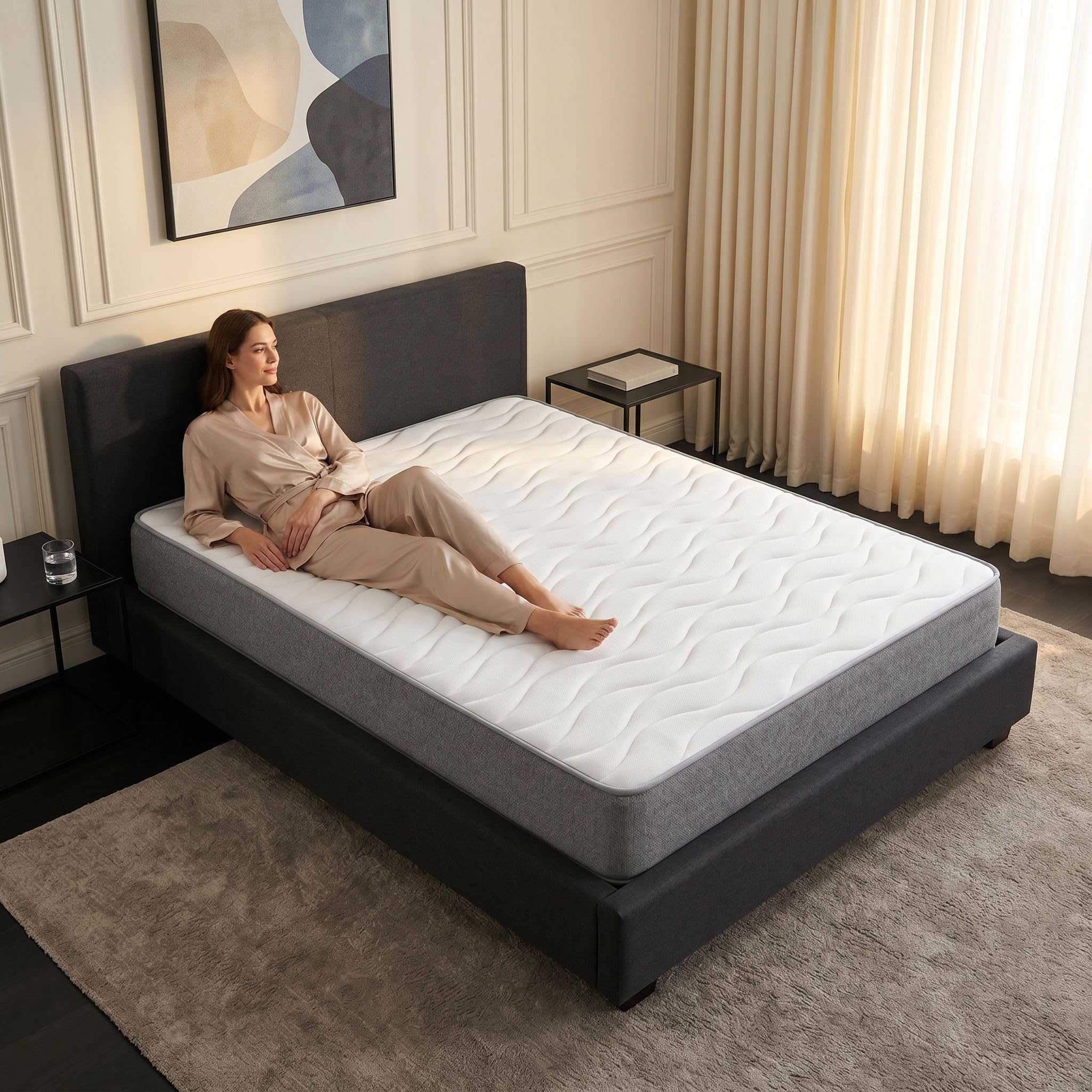 Colchón Viscoelástico 105x190 cm Silver | Núcleo HR de Soporte | Transpirable y Anatómico | Soporte Estable y Confort Adaptable | Fabricado en España | Altura 22 cm | colchón 105x190