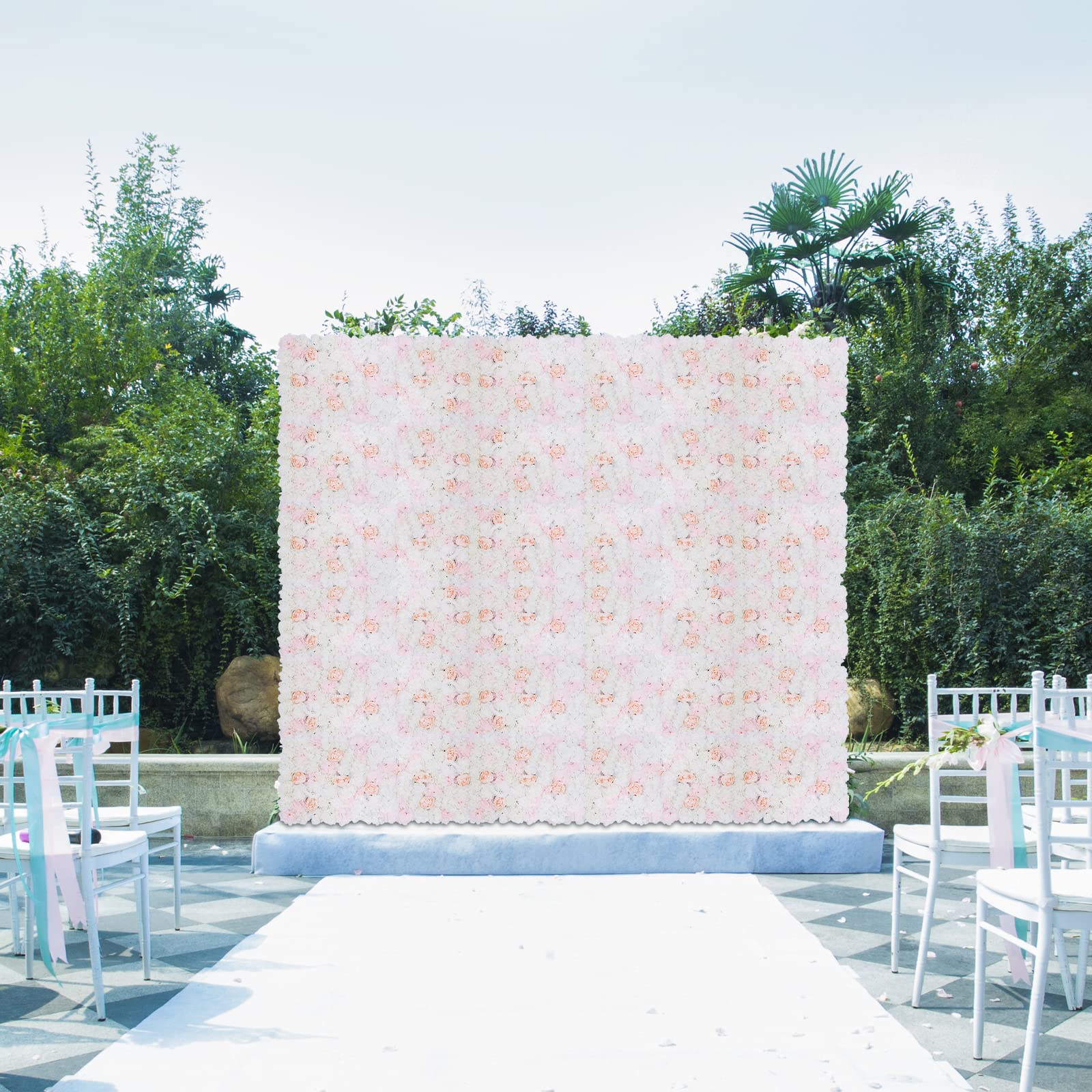 Rosenwand Künstliche Blumenwand DIY Hochzeit Straße Hintergrund Seidenblume für Hochzeitsortdekor Babyparty Partei 20 Stück 40 x 60CM