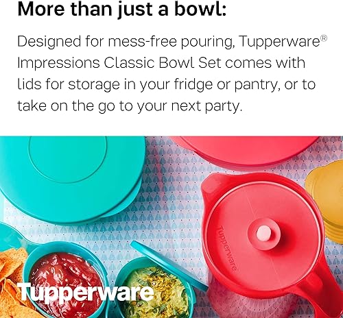 Miniatura 6 de Tupperware Brand Impressions - Juego de 6 cuencos clásicos (3 cuencos + 3 tapas), apto para lavavajillas y sin BPA, herméticos, a prueba de fugas,