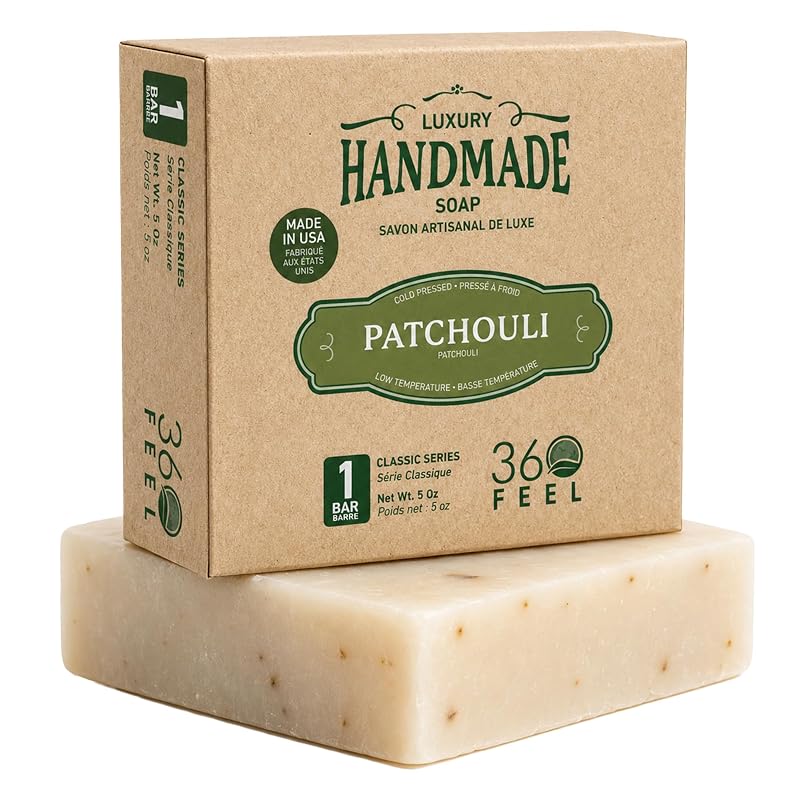 Sabonete de Patchouli 360Feel, Castile Artesanal, Processo a Frio, 142 g