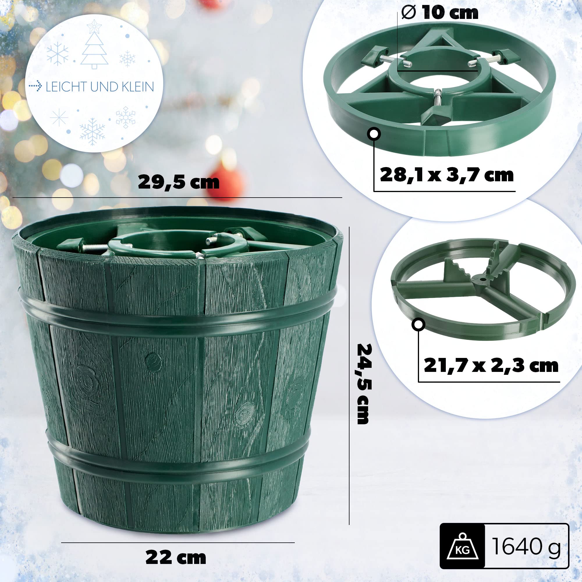KADAX Support pour sapin de Noël, support pour arbre de Noël en plastique, support pour sapin de Noël en deux versions de couleur, support en plastique pour un sapin de Noël (hauteur de l'arbre