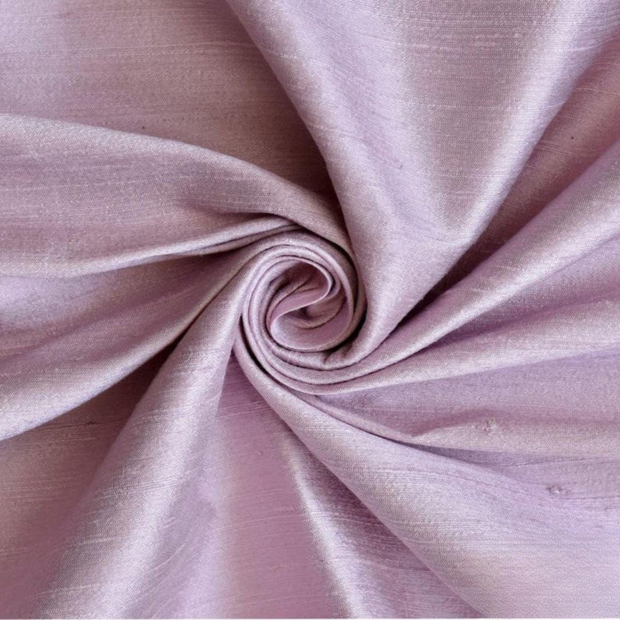 Fabric Mart Direct Pastel Lilac 100% Pure Silk Dupioni Fabric By The Metre, 3 Continuous Metres 104 cm width Pure Raw Silk Solid Color Purple Wholesale Silk Upholstery Fabric for Curtains Bridal Dress