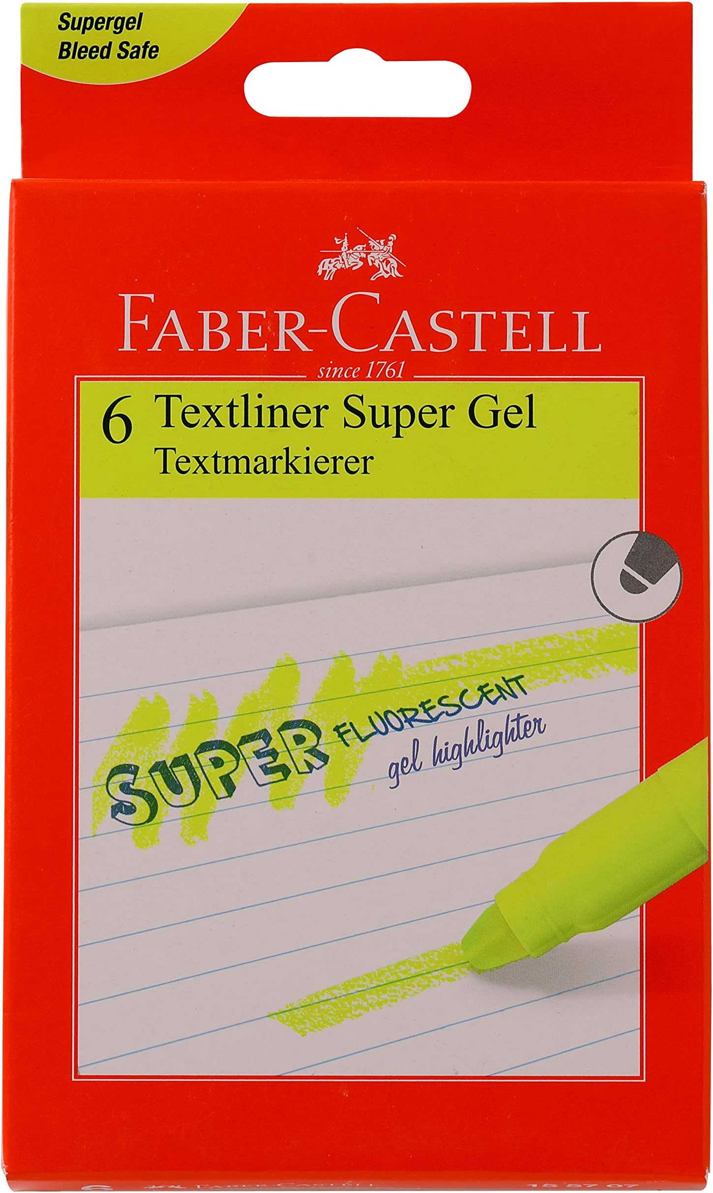 Faber-Castell Gel Textliner - Pack of 6 (Yellow)