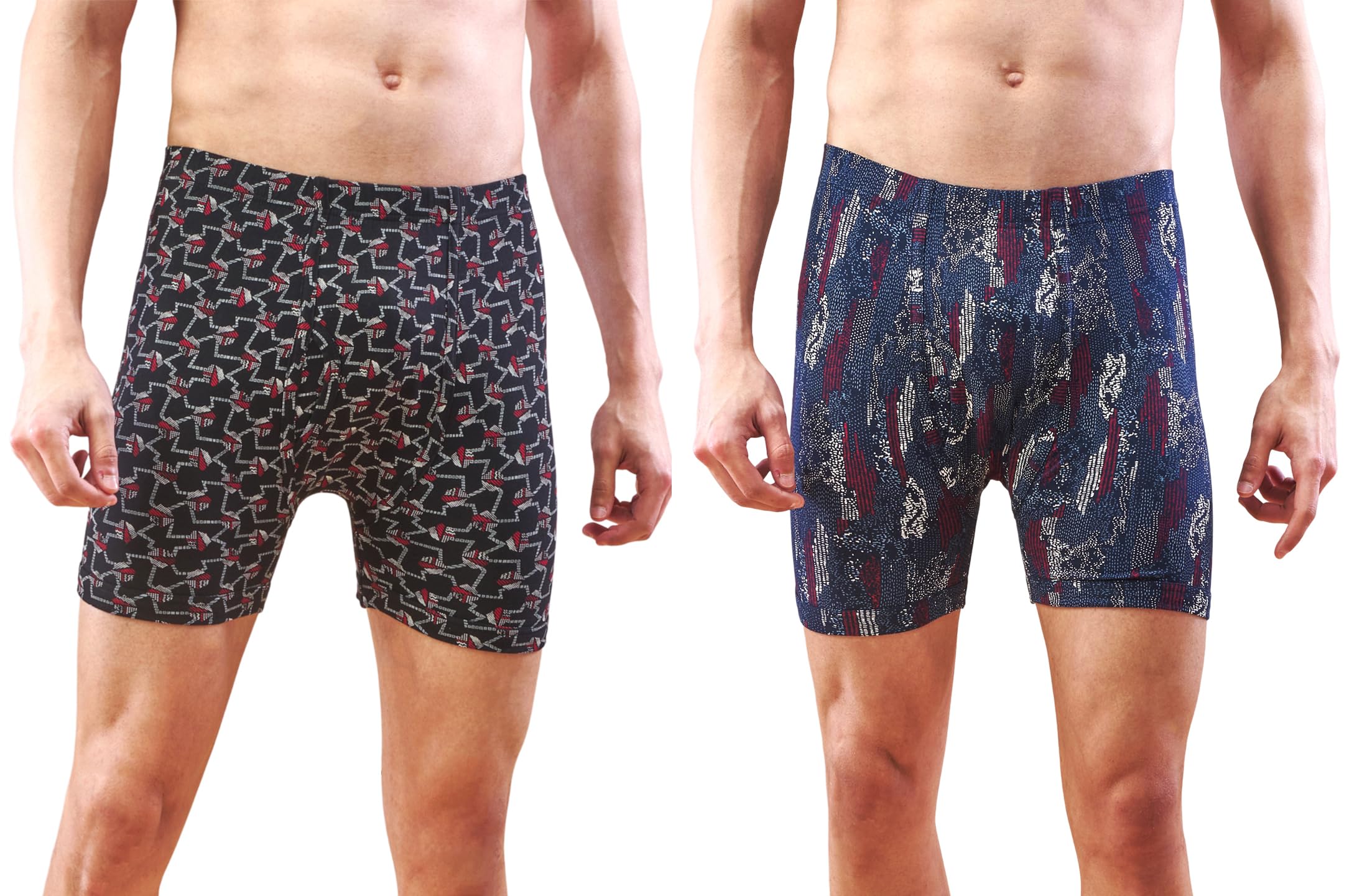 Men's Printed Long Trunk | 100% Combed Cotton | Sweat-Absorbent | Super Soft Waistband | Stylish & Comfortable Pack of 2-image-27