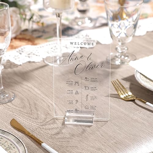 Miniatura 83 de UNIQOOO Paquete de 6 letreros acrílicos esmerilados en blanco para mesa de boda, 11 x 14 pulgadas, hoja acrílica para soporte de números de mesa