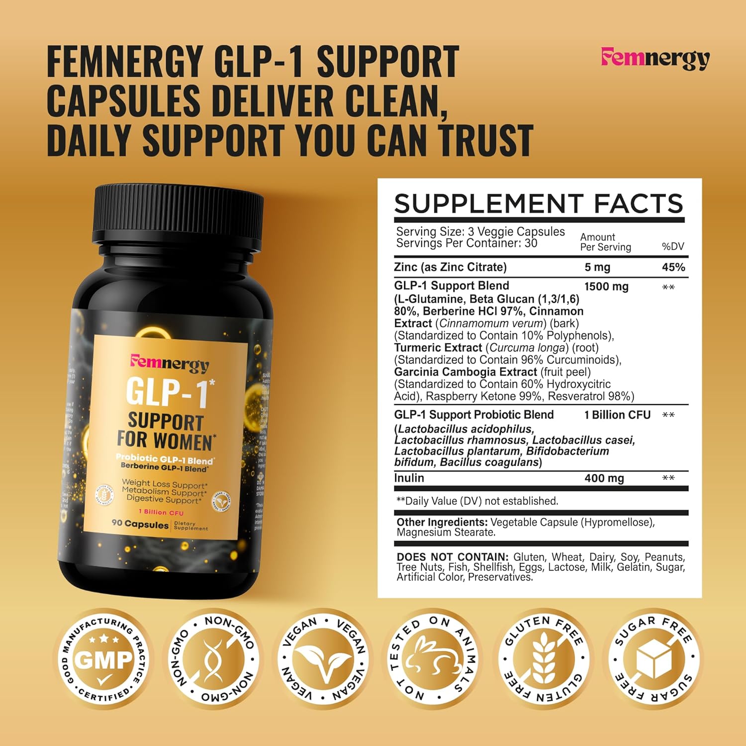 GLP-1 Support Probiotic Supplement for Weight Loss - Daily GLP1 Support with Berberine for Women to Support Metabolism Gut Wellness Boost Fat Burn - Natural Oral Probiotics - Image 7