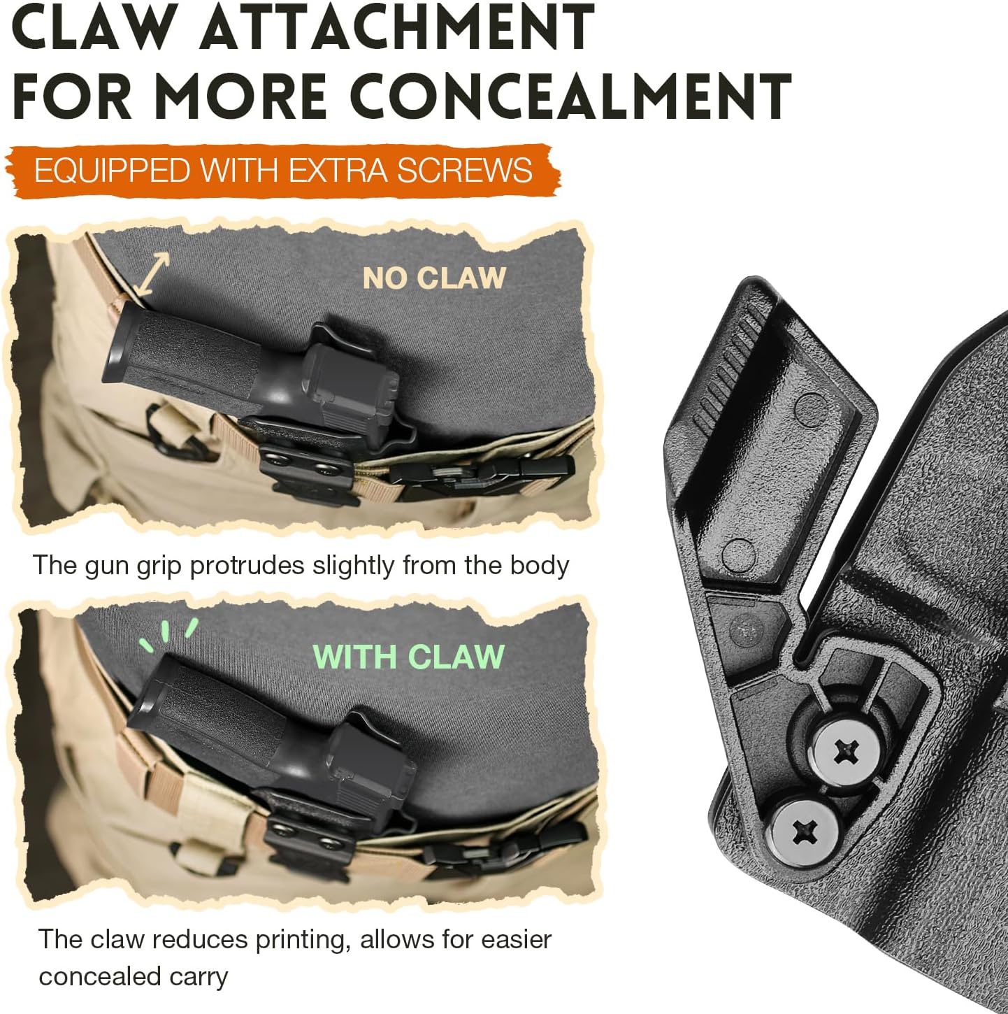 WARRIORLAND IWB Kydex Holster, Designed Exclusively and Solely for Canik Mete MC9 / MC9L Only Pistol, w/Claw & Optics Cut, Inside Waistband Concealed Carry, Adj. Retention & Cant, Right- / Left-Hand