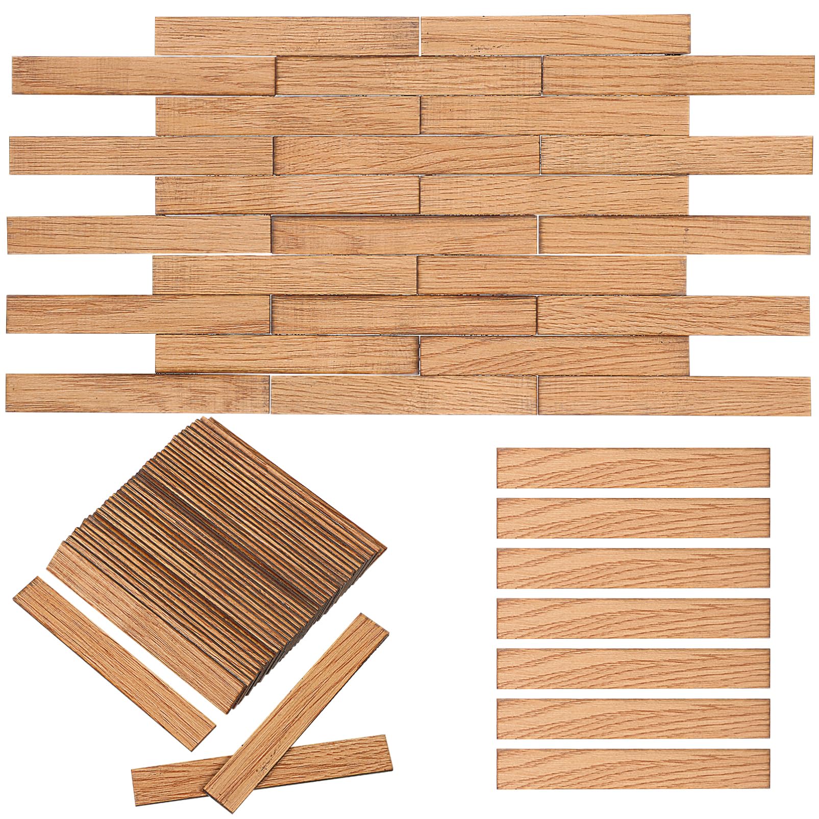 TOYANDONA 40pcs Miniature Dollhouse Flooring Self-adhesive Floorboards Oak Color for Realistic Decor Easy Installation and Versatile Design for Dollhouse Accessories