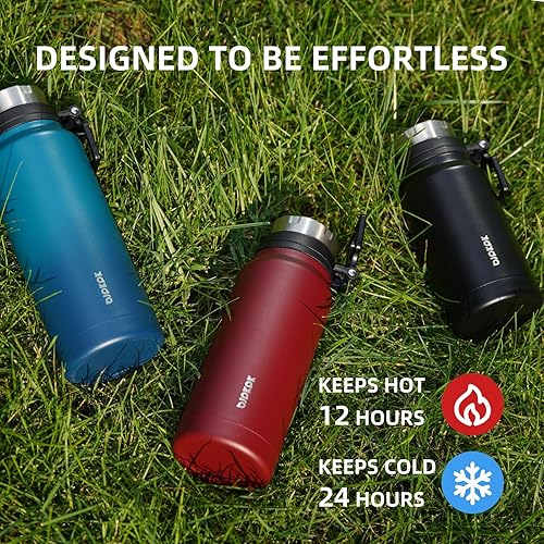 Miniatura 2 de BJPKPK Botella de agua aislada de 32 onzas con asa, sin BPA, botella térmica de viaje de acero inoxidable, botella de agua grande reutilizable,