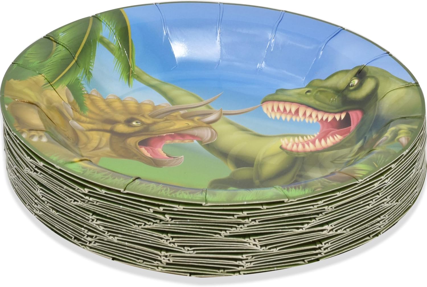 Dinosaur Party Supplies Tableware Set 24 9" Dinner Plates 24 7" Dessert Plate 24 9 oz Cups 50 Lunch Napkins for Boys Girls Dinosaurs Dino Baby Shower Birthday Disposable Dinnerware Paper Goods Decor