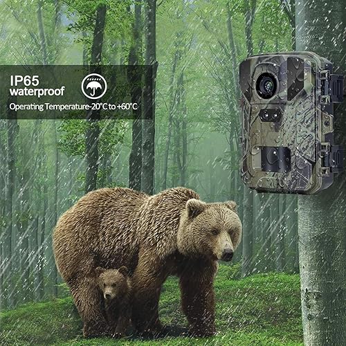 Miniatura 5 de Mini cámara de rastro 24MP 1080P cámara de juego con visión nocturna 0.2s gatillo movimiento activado, IP66 impermeable cámara de caza 2.0 pulgadas