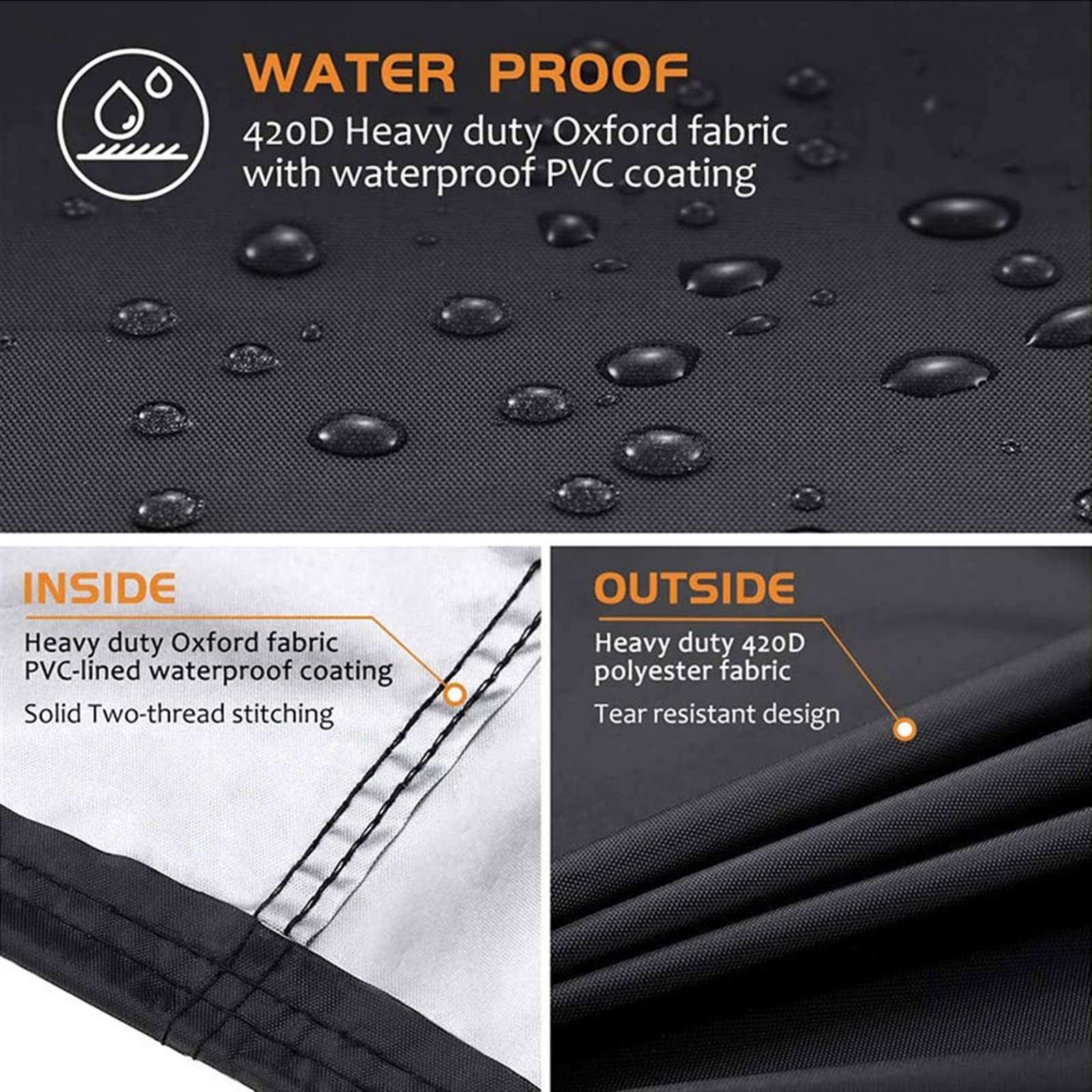 Copertura per Barbecue in Tessuto Oxford 420D, Resistente, Antipolvere, Impermeabile, con Rivestimento in PVC, antistrappo, Protettiva per Barbecue.