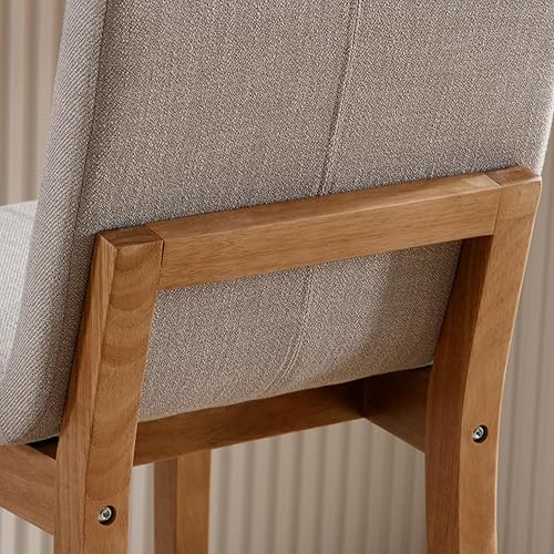 Miniatura 6 de LZAREAL Juego de 2 taburetes de bar tapizados modernos de 30 pulgadas con patas de madera natural, silla para isla de cocina, bar en casa, mesa