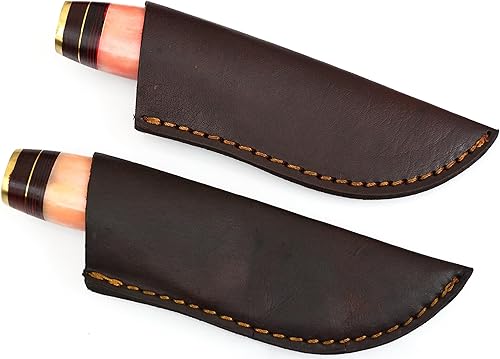 Miniatura 2 de Juego de 2 cuchillos cuchillo hecho a mano de 6 pulgadas, hoja de acero de Damasco forjado a mano, cuchillo de damasco para caza, campamento y