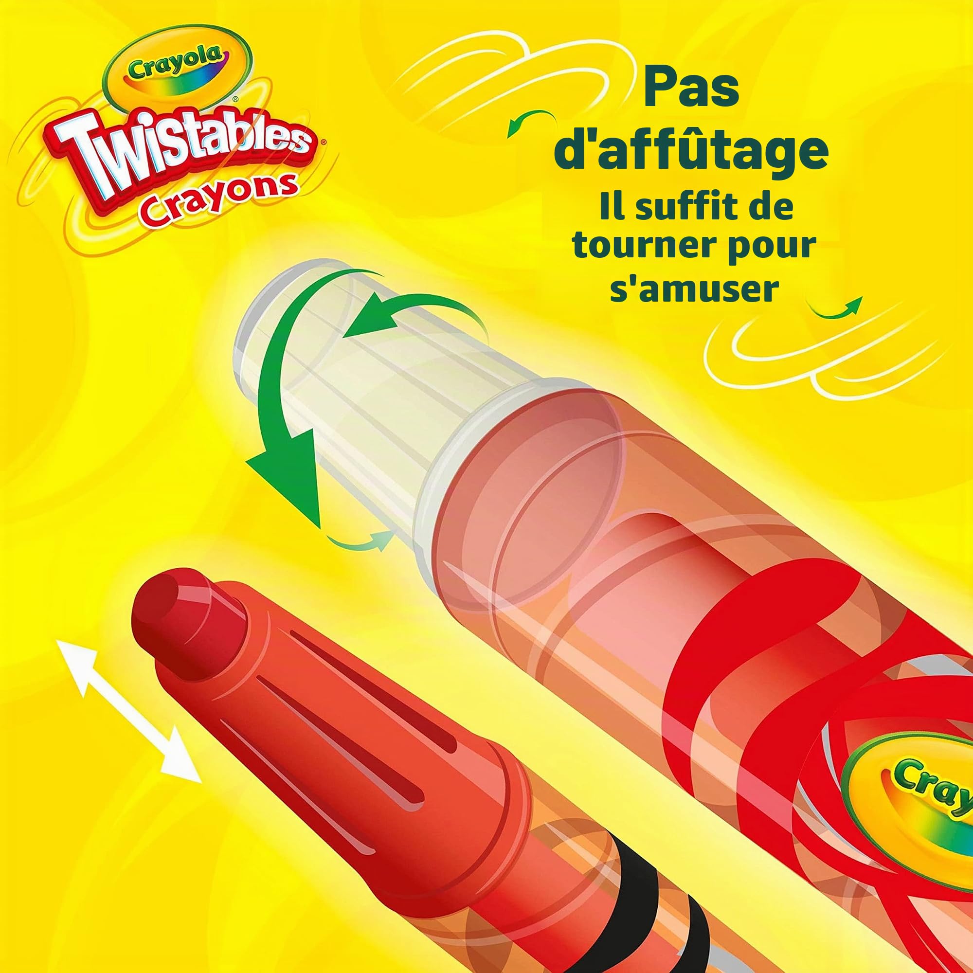 CRAYOLA Lot de 24 Mini Crayons Twistables, Acrylique, Multicolore, 24 pièces
