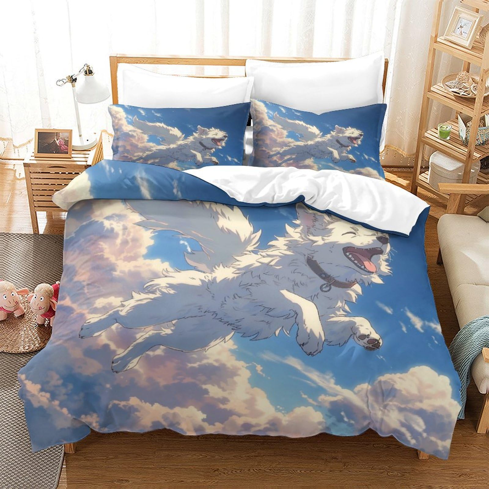 BARDYS Wolf Comforter Covers for Teens And Adults 3D Print Wild Animals Duvet Cover Quilt Cover Bedding Set Soft Microfiber with Zipper Closure with Pillow Cases 3 Pieces Super King（260x220cm）