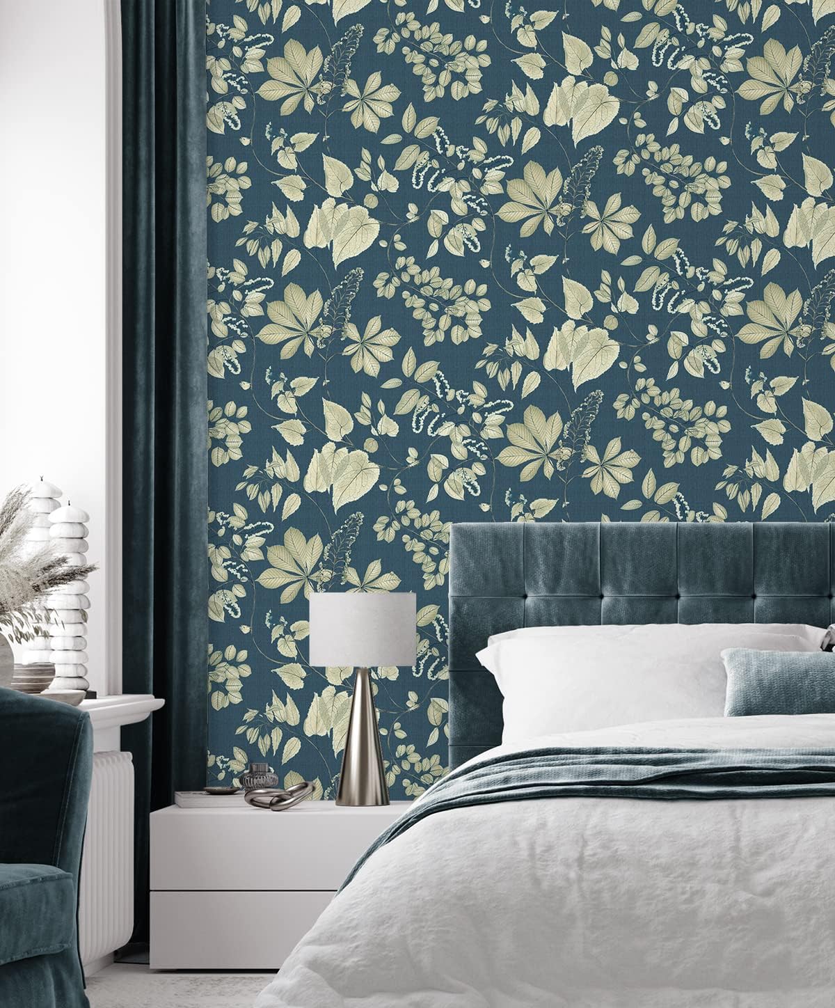 Surface Style Arboretum Botanical Peel and Stick Wallpaper, (Blue)