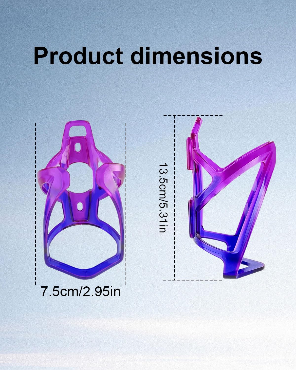 Lot de 2 Porte-Bidons Vélo, Bouteilles Légers Porte-Bidons pour Vélo de Montagne de Route, avec Vis et Clé (Dégradé Bleu-Violet)
