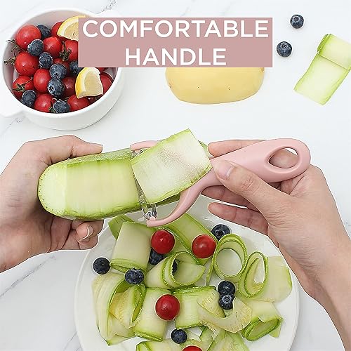 Miniatura 6 de Social Chef - Juego de 2 peladores de verduras con hoja de acero inoxidable, pelador en Y y pelador giratorio para pelar papas, verduras y frutas