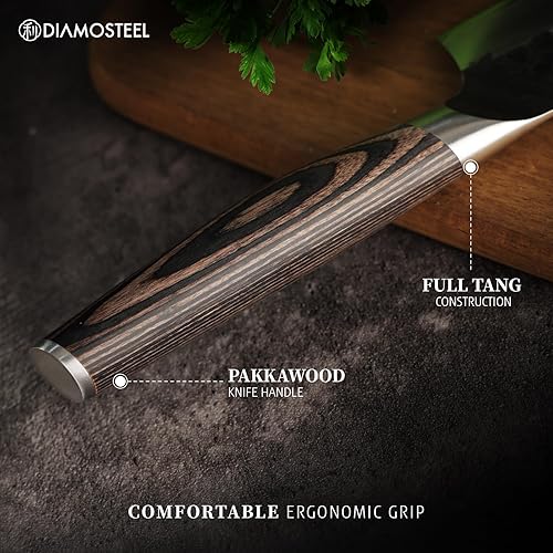 Miniatura 6 de Cuchillo de chef  Cuchillo de cocina profesional de 8 pulgadas  Hoja de óxido negro martillado japonés 9CR18MOV de acero inoxidable de alto carbono