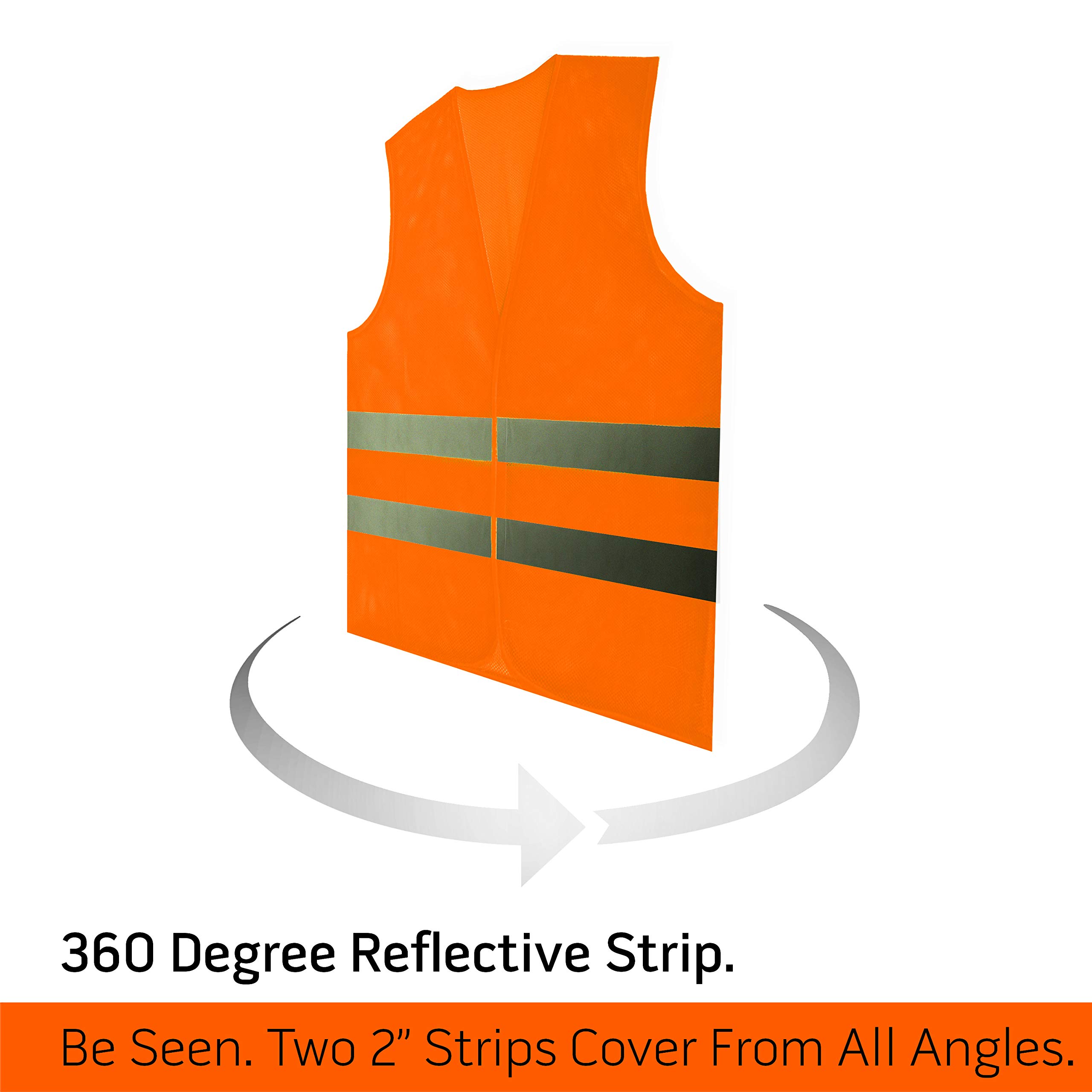PeerBasics Safety Vests Bulk Pack - Reflective High Visibility, Men Women, Mesh, Colore: arancione., 20