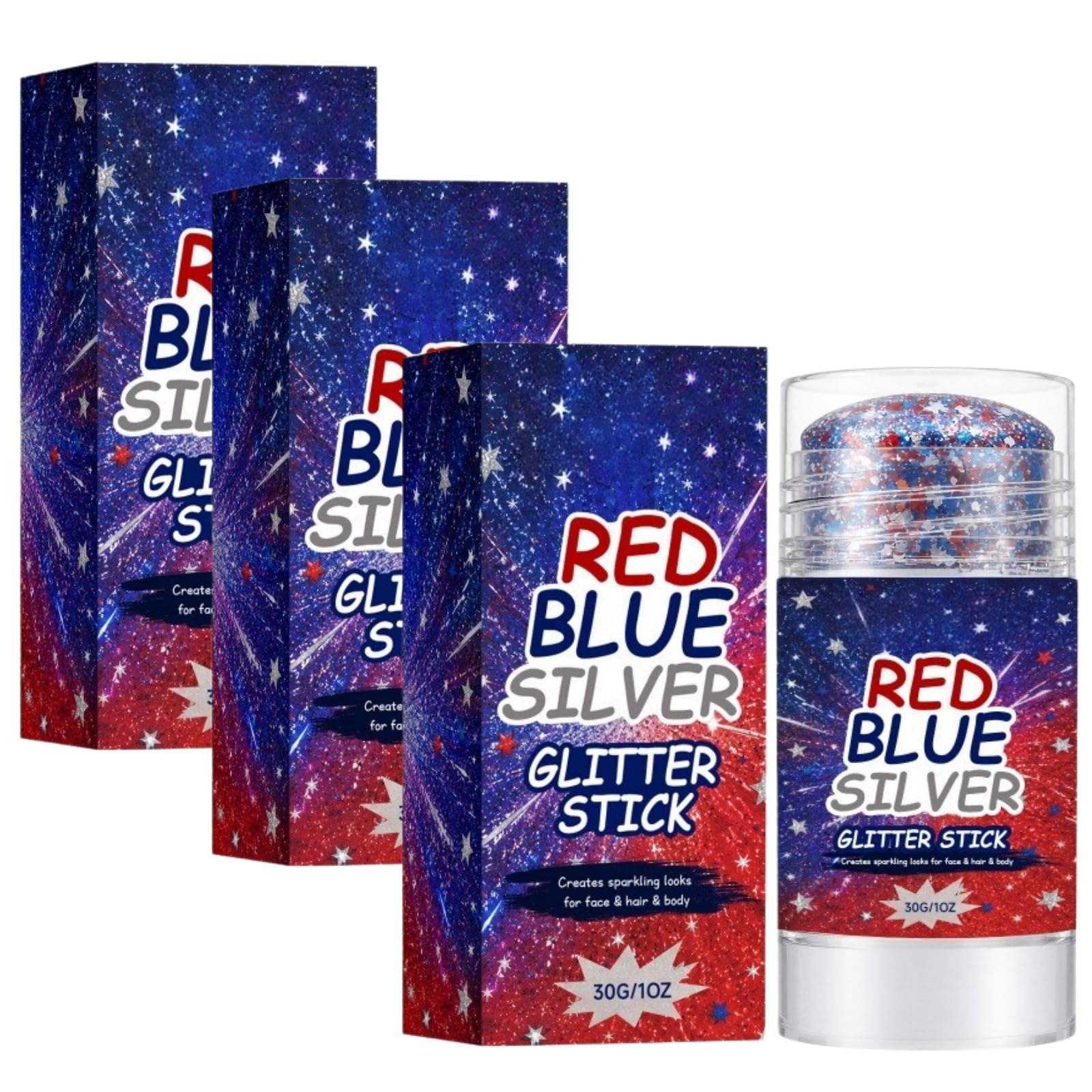 Glitter per il viso, Gel glitterato, Trucco Festival Set Fluorescente Glitter Blu Rosso, Lunga durata, impermeabile, accessorio per festival di Halloween per donna e uomo