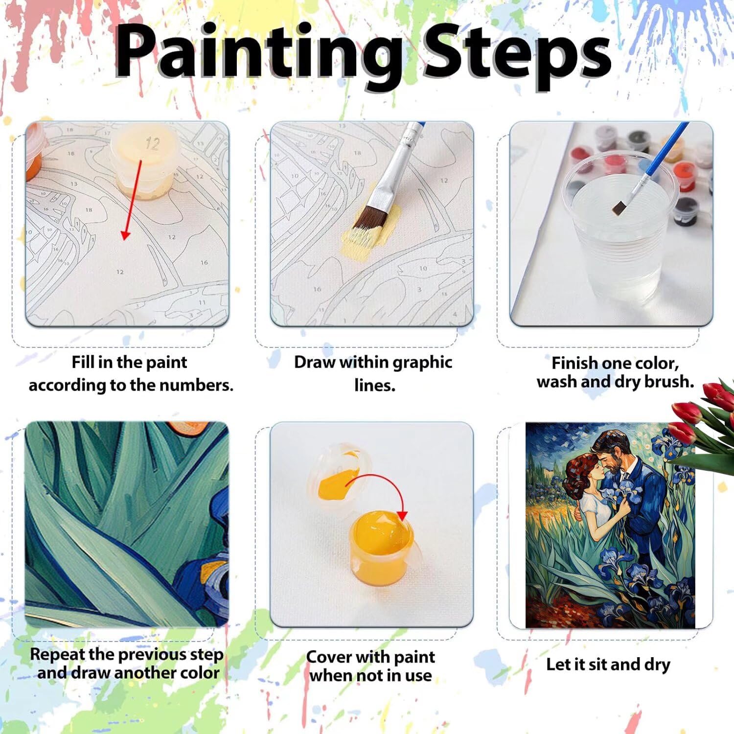Pintar por Numeros Adultos pintar por numeros niños manualidades niños 10 años, DIY Pintar por Números de Pincel y Pintura acrílica Decoraciones para el Hogar Manualidades, sin Marco 60x80cm C-34