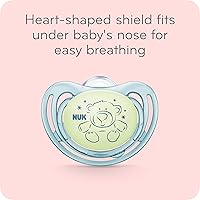 Vista 4 de NUK Airflow Orthodontic Pacifiers, Girl, 0-6 Months, 2-Pack