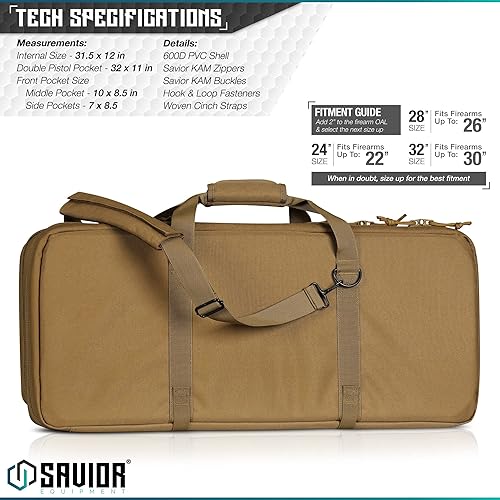 Miniatura 7 de Savior Equipment - Maleta American Classic táctica para rifle corto, doble, apta para subametralladoras, Bullpups, carabinas, escopetas, SMC, SBR,