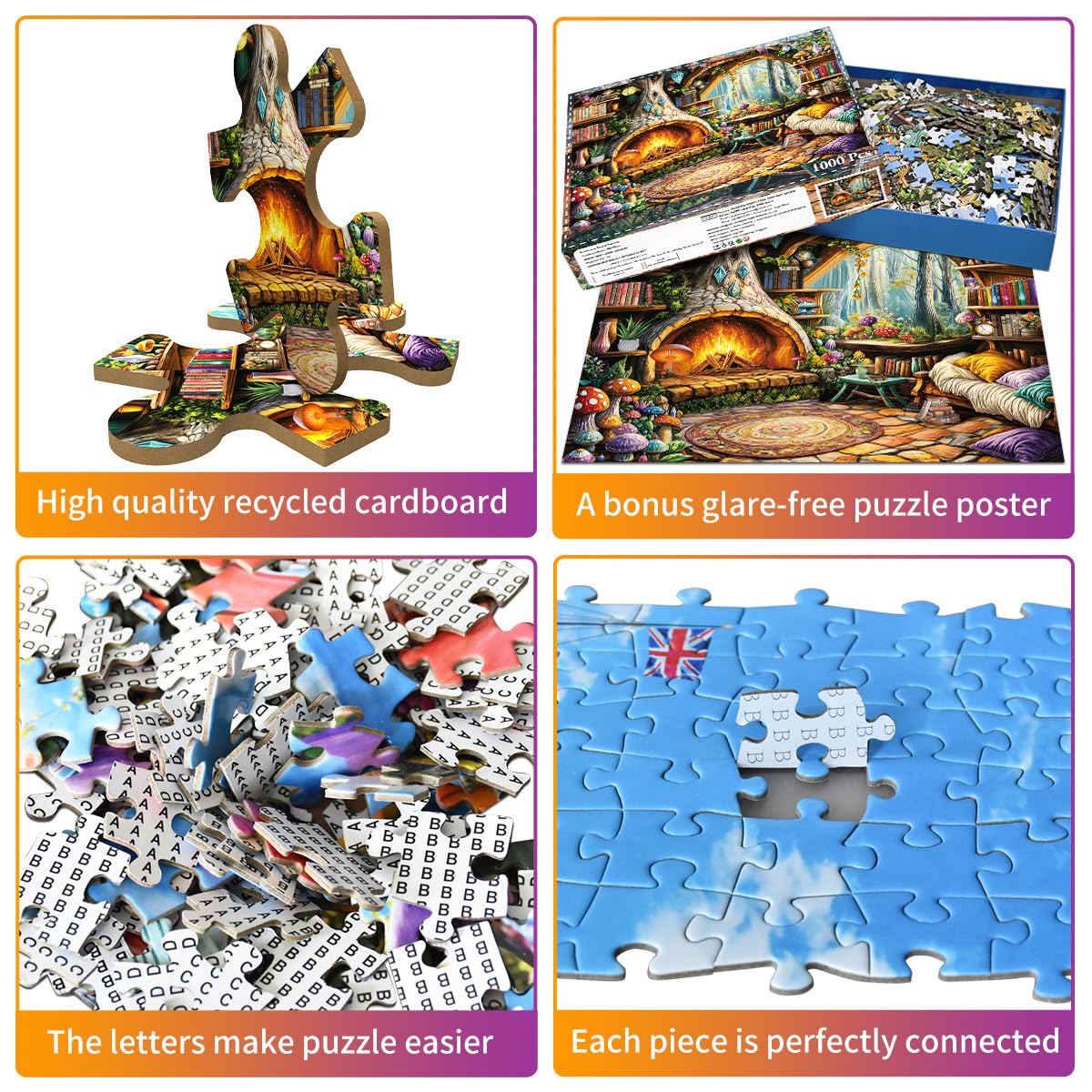 Puzzles 1000 Pieces for Adults jigsaw puzzles for adults-Fantasy Fairytale Tree House-1000 Piece Puzzle Classic Educational Games Beautiful Decoration Puzzle - Image 3