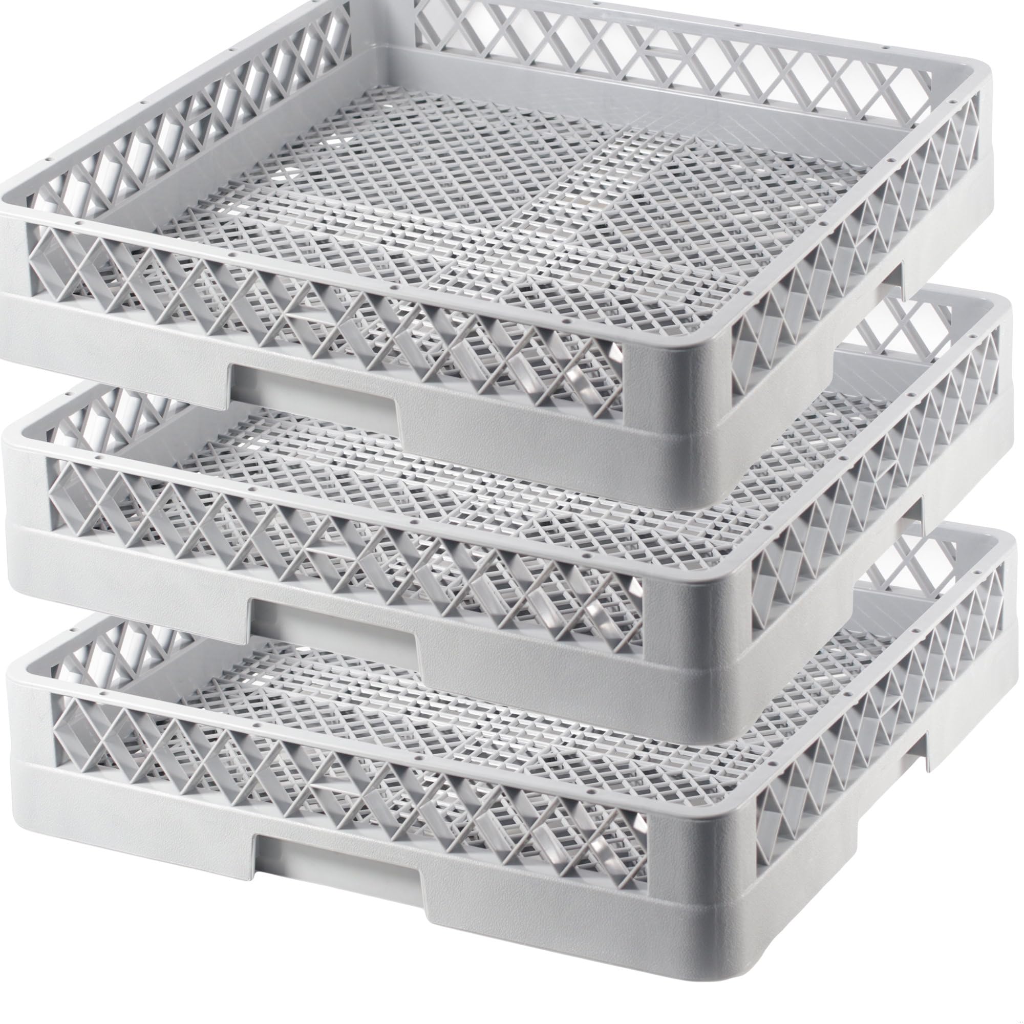 3 cestas para vasos, cubiertos, tazas, cesta fina, sin división, 50 x 50 cm, para cubiertos o lavavajillas, para lavavajillas comercial, para cubiertos y piezas pequeñas