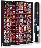Atlas & Green Pôster dos 100 melhores filmes de terror. Pôster dos 100 melhores filmes de terror Scratch Off com tubo de presente