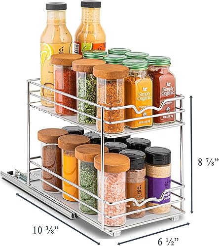 Miniatura 3 de Organizador extraíble para gabinete para especias, latas - Resistente con garantía limitada de por vida - Organizador de especias extraíble -