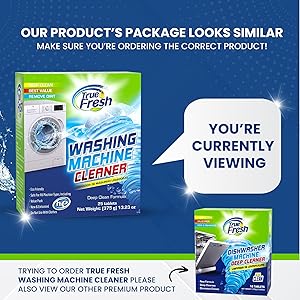 True Fresh Washing Machine Cleaner Tablets 25-Pack Deep Cleaning for Front Loader, Top Load & HE Washers Helps Remove Odor-Causing Residues, Pet Hair & Hard Water Buildup Septic Safe