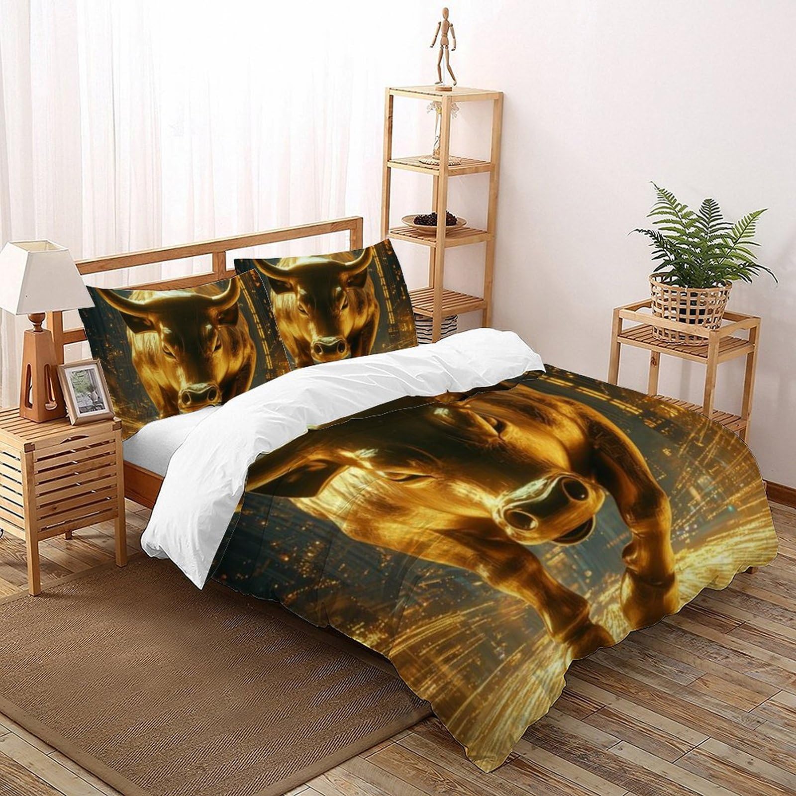 Housse de couette microfibre 3D Animaux Land grand lit avec zip