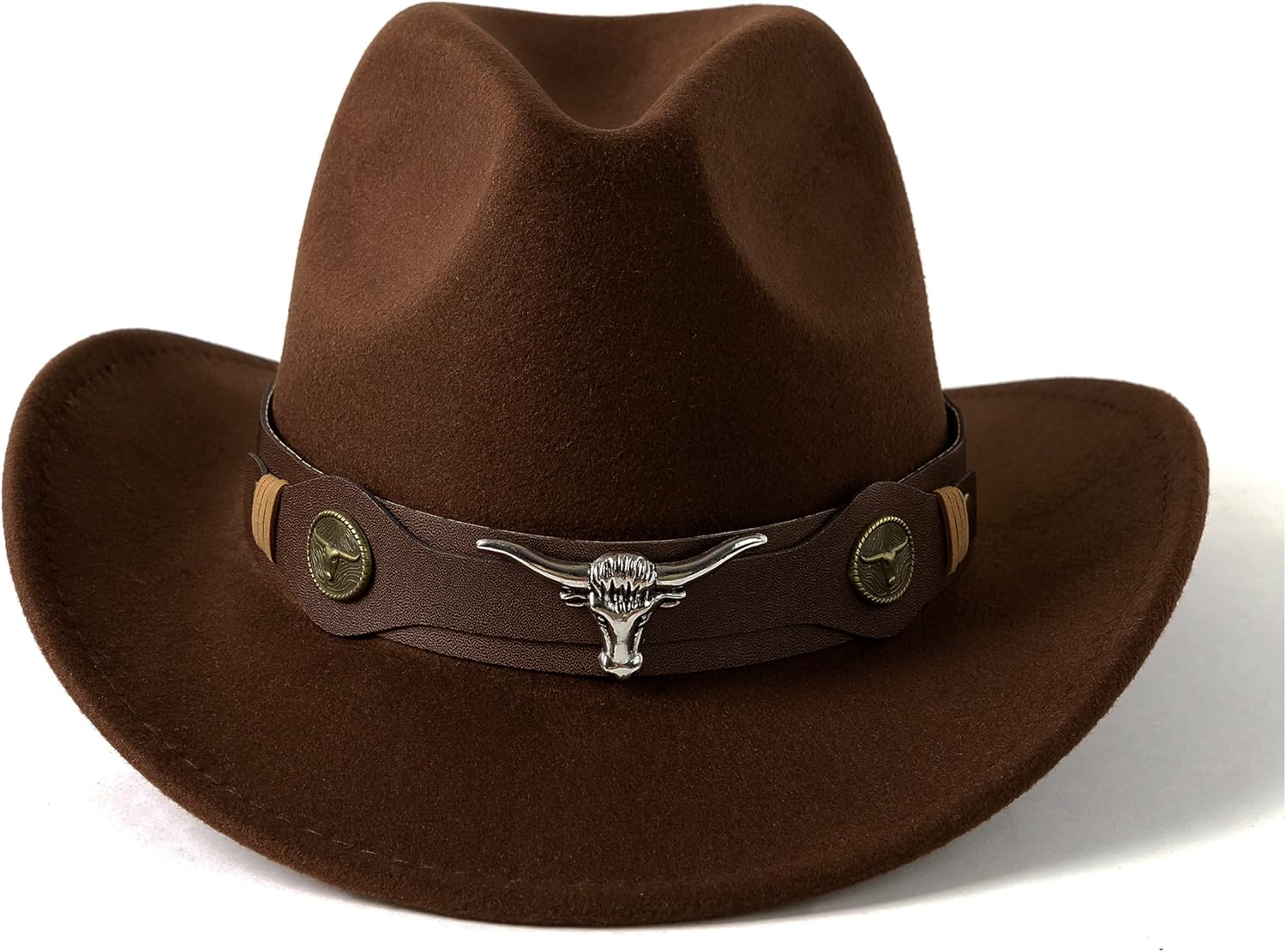 Gossifan Classic Womens Western Cowboy Cowgirl Hats with Wide Belt Coffee at  Women’s Clothing store