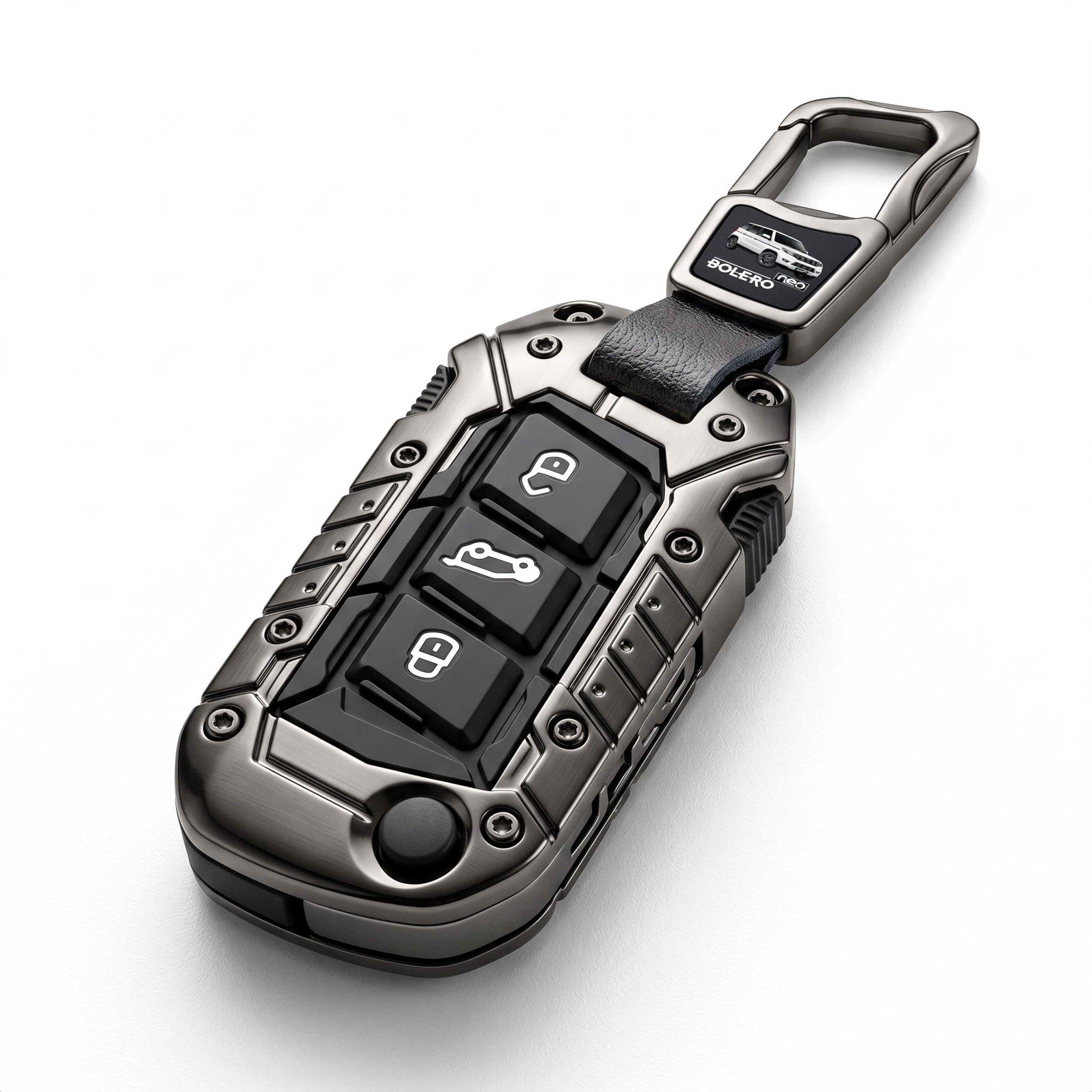 Greenworld Transformer Metal Key Cover -Compatible for Mahindra | Metal Build | 3 Button Smart Key | Waterproof | Keychain Included | 360° Protection | Precise Button Access-image-35