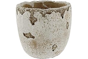 Distressed Weathered Stone Planter - A Refined Vintage Charm for Your Indoor Plants