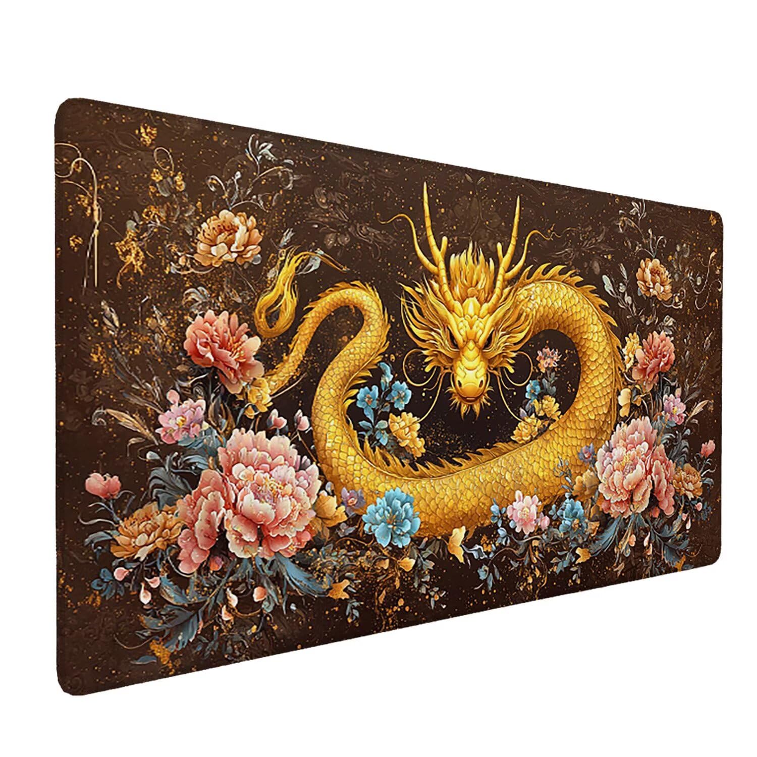 Podkładka pod mysz do gier XXL Mousepad 1600 x 800 mm, duża podkładka pod biurko z antypoślizgową gumową podstawą do gier, komputera, poprawia precyzję i szybkość (smok) X-539