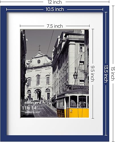 Vista 231 de eletecpro Juego de 10 marcos de fotos de 8.5 x 11 pulgadas, collage de fotos, decoración de pared, fotos de 5 x 7 con paspartú o de 8.5 x 11 Negro