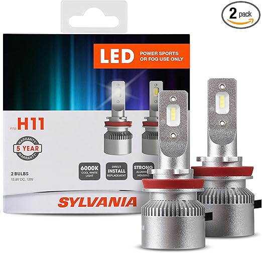 SYLVANIA H11 LED Powersport Headlight Bulbs for Off-Road Use or Fog Lights - 2 Pack